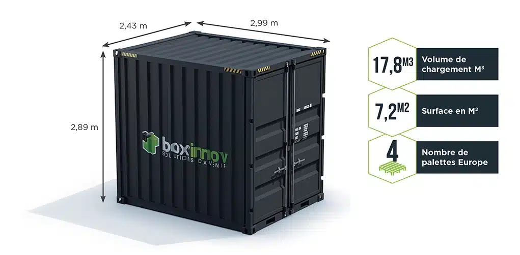 dimensions container dry 10 pieds high cube